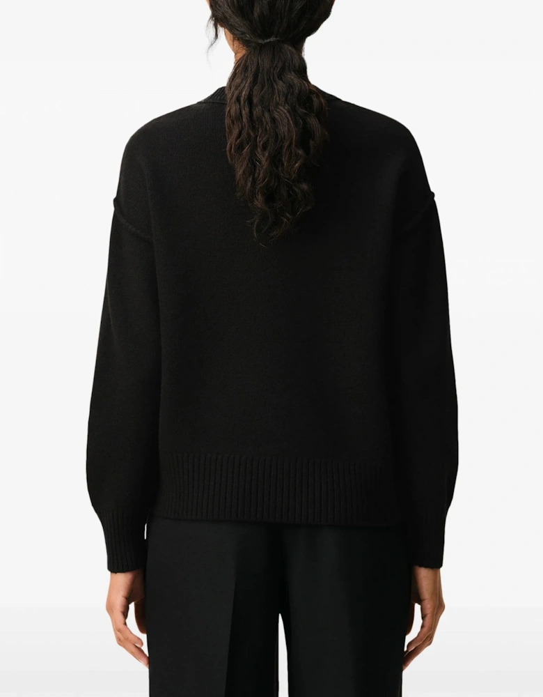 Contrasted Ami de Coeur Sweater Black