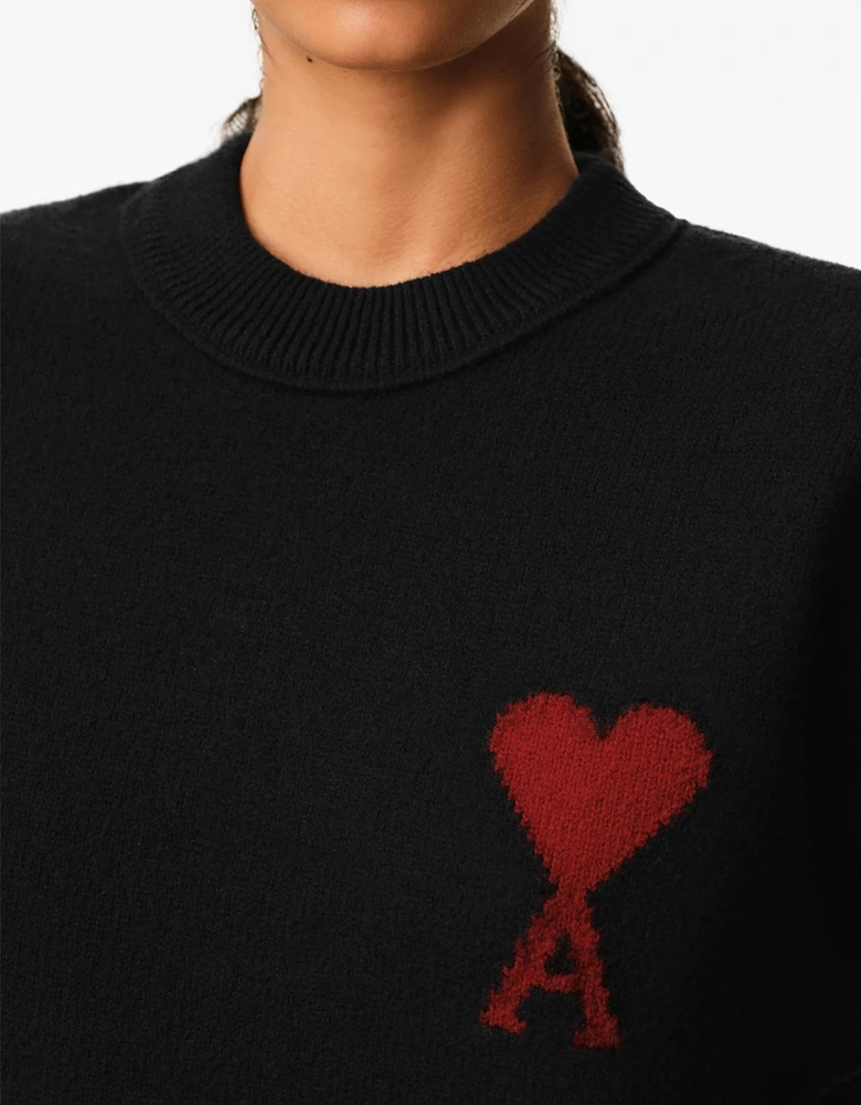 Contrasted Ami de Coeur Sweater Black