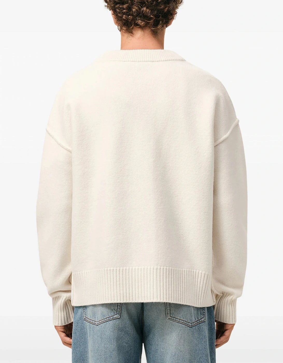 Contrasted Ami de Coeur Cardigan White