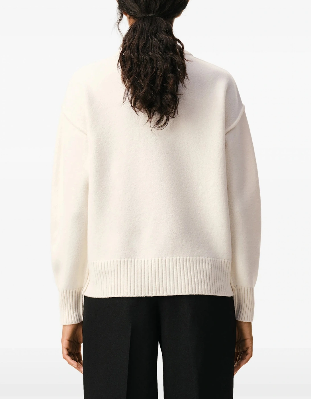 Contrasted Ami de Coeur Cardigan White