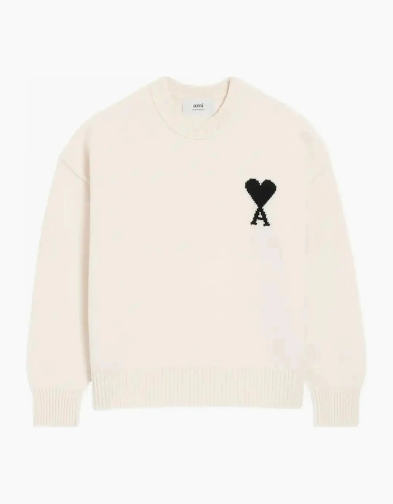 Contrasted Ami de Coeur Sweater White