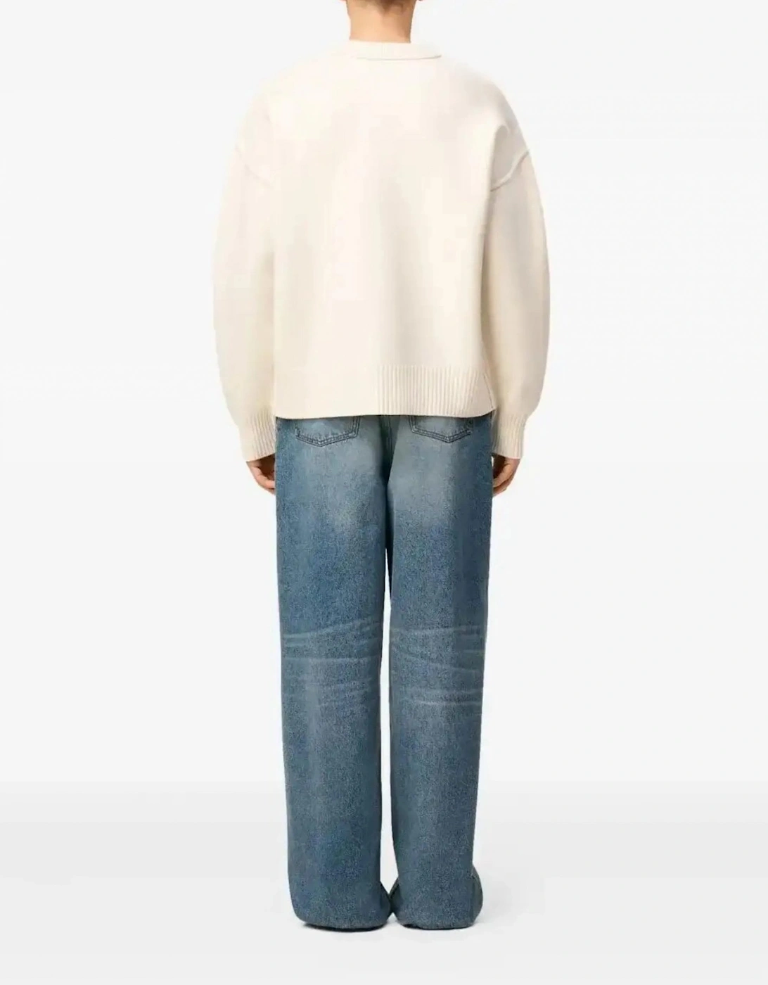 Contrasted Ami de Coeur Sweater White