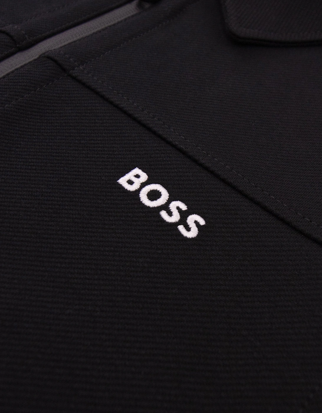 Hugo Boss Cotton Blend Full Zip Sweatshirt With Embroidered Logo Black 001