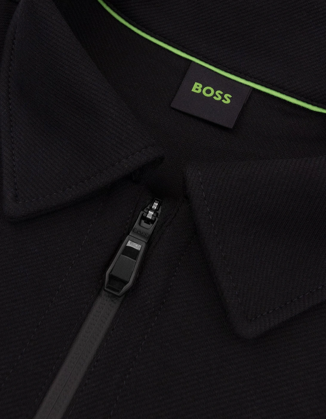 Hugo Boss Cotton Blend Full Zip Sweatshirt With Embroidered Logo Black 001