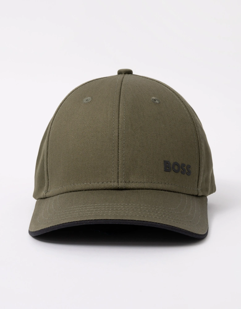 BOSS Green Bold Mens Logo-Print Cap In Cotton Twill - Open Green 398