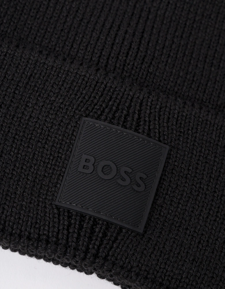 BOSS Orange Foxxy Mens Tonal Logo Beanie - Black 001
