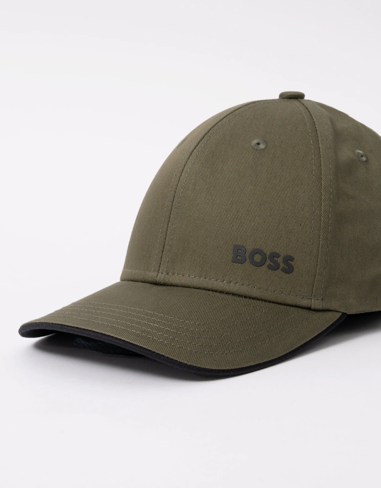 BOSS Green Bold Mens Logo-Print Cap In Cotton Twill - Open Green 398