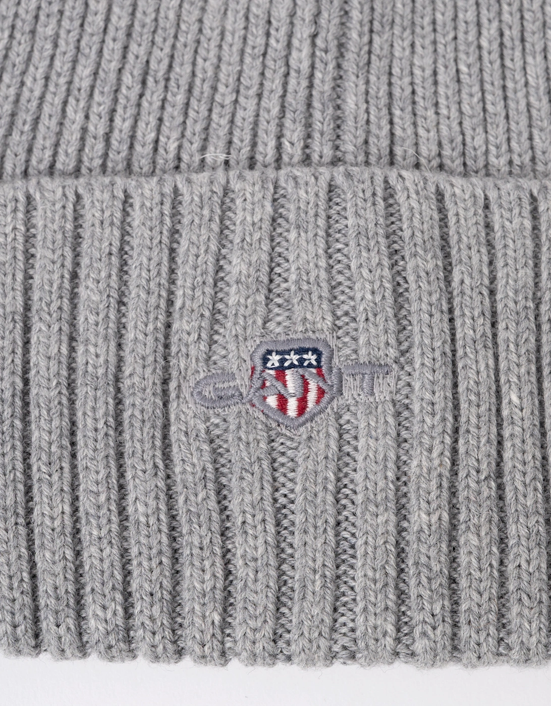 GANT Mens Cotton Blend Logo Beanie - 93 Grey Melange
