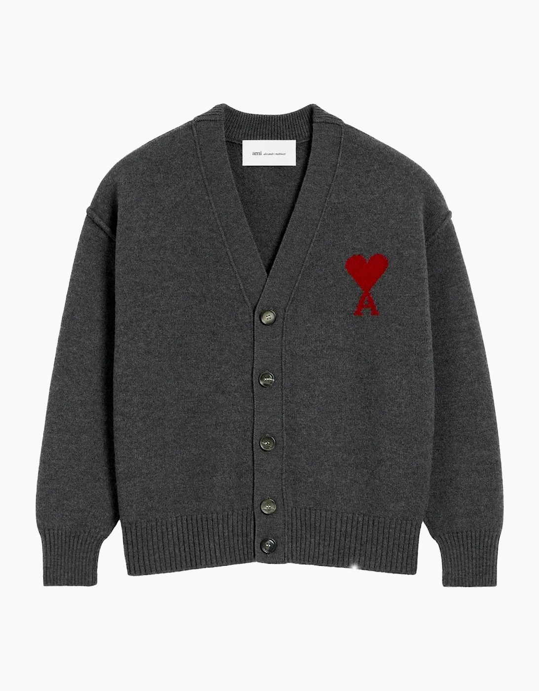 Contrasted Ami de Coeur Cardigan Grey