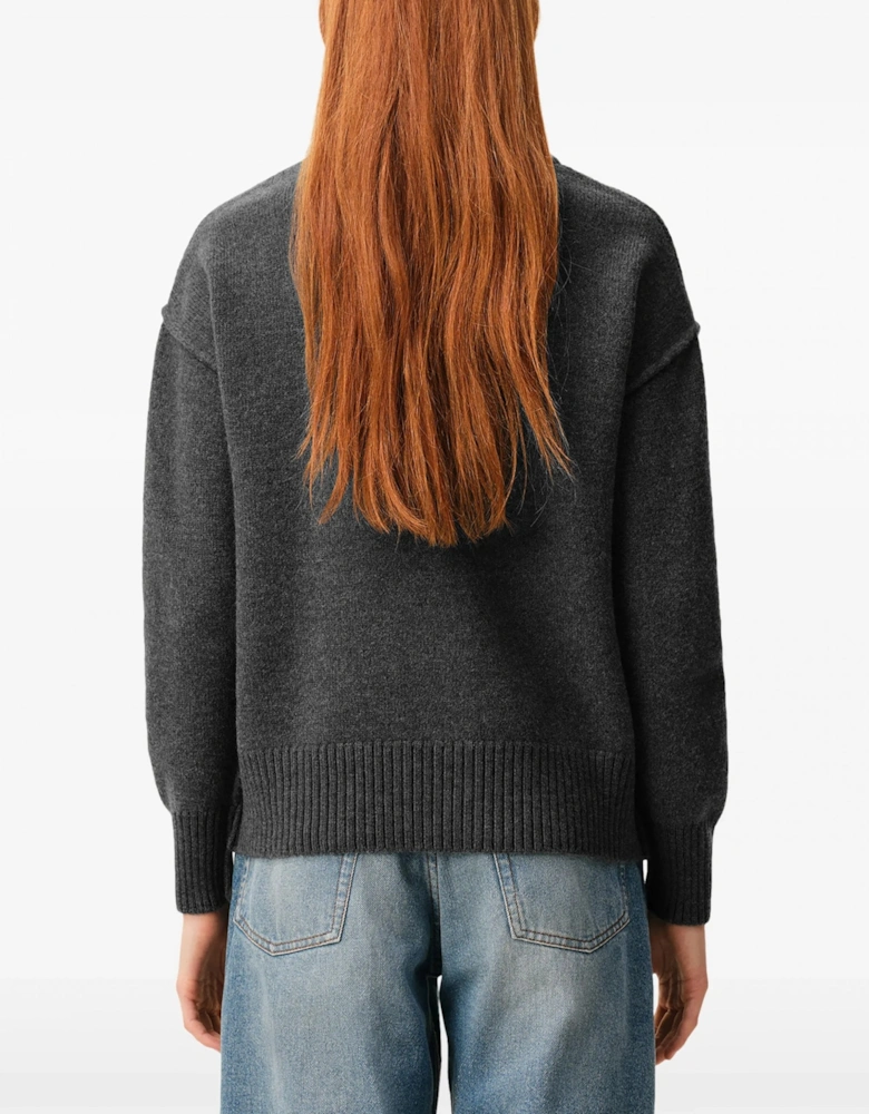 Contrasted Ami de Coeur Cardigan Grey