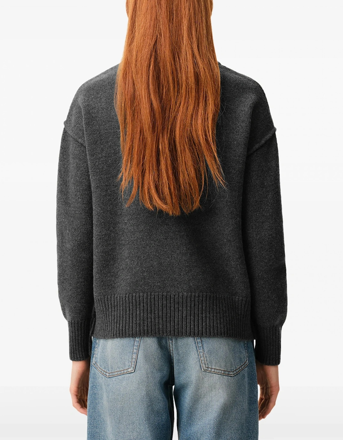 Contrasted Ami de Coeur Cardigan Grey