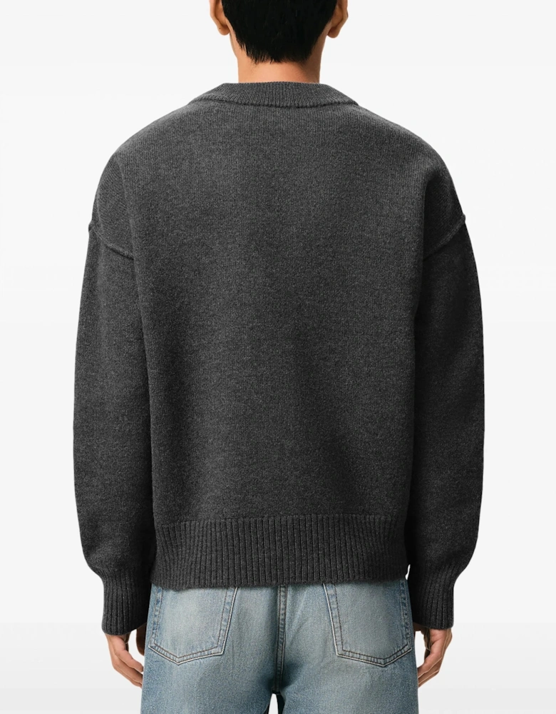 Contrasted Ami de Coeur Cardigan Grey
