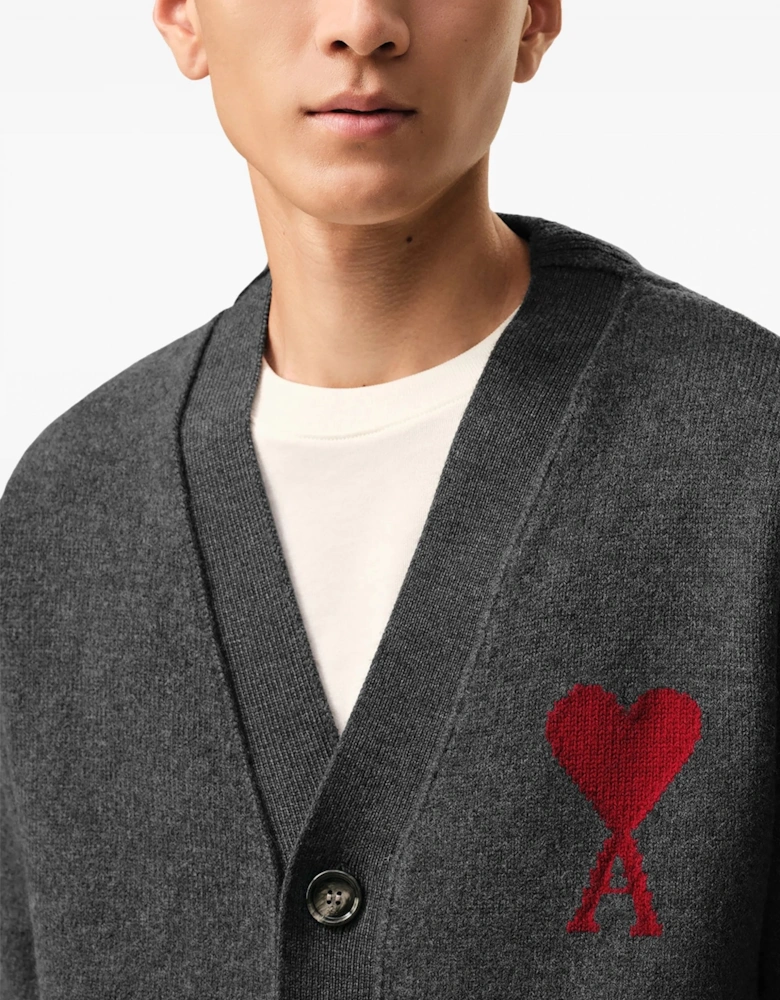 Contrasted Ami de Coeur Cardigan Grey