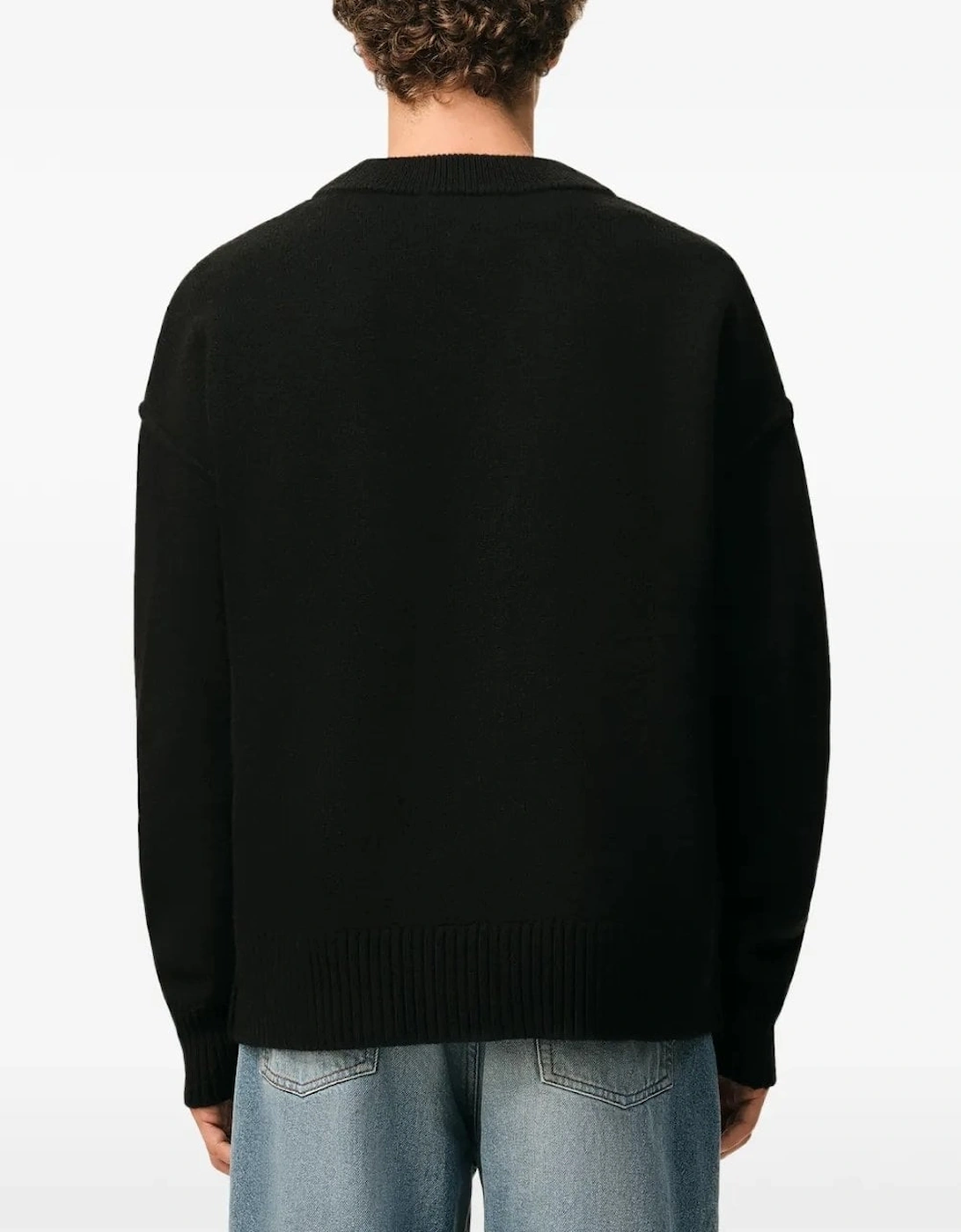 Contrasted Ami de Coeur Cardigan Black