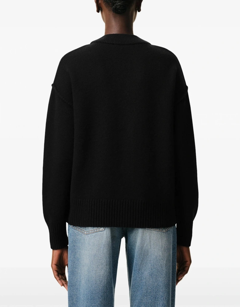 Contrasted Ami de Coeur Cardigan Black