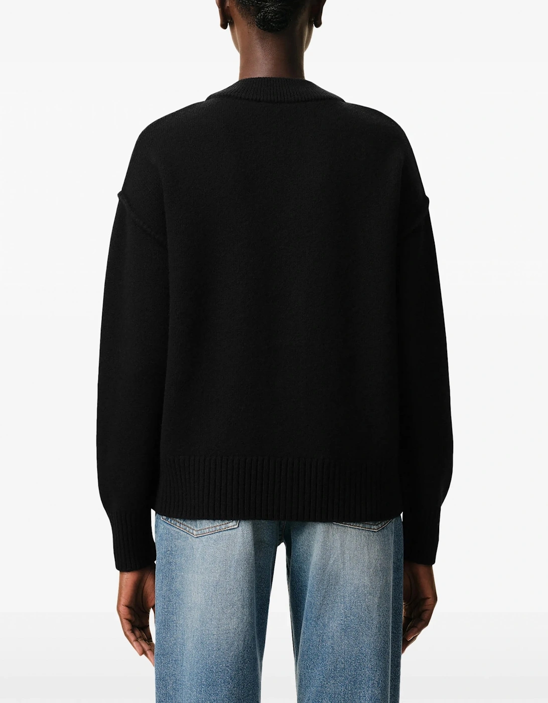 Contrasted Ami de Coeur Cardigan Black