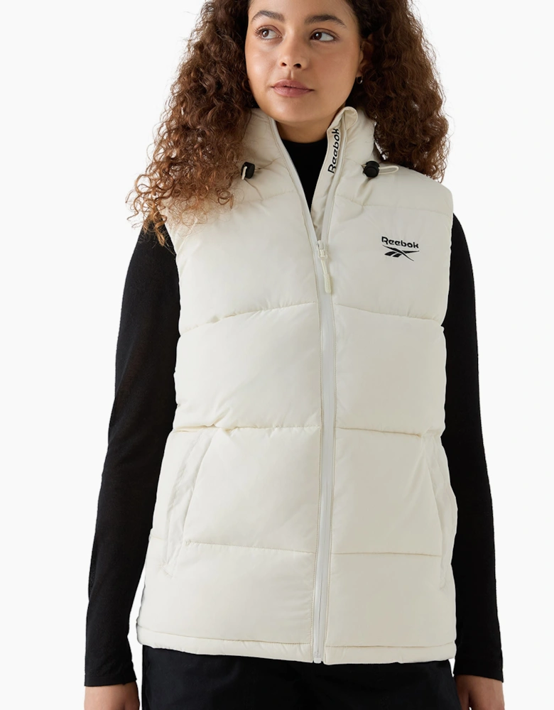 Rayna Hooded Puffer Gilet - Chalk