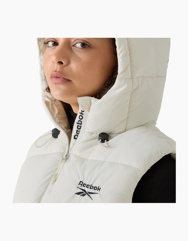 Rayna Hooded Puffer Gilet - Chalk
