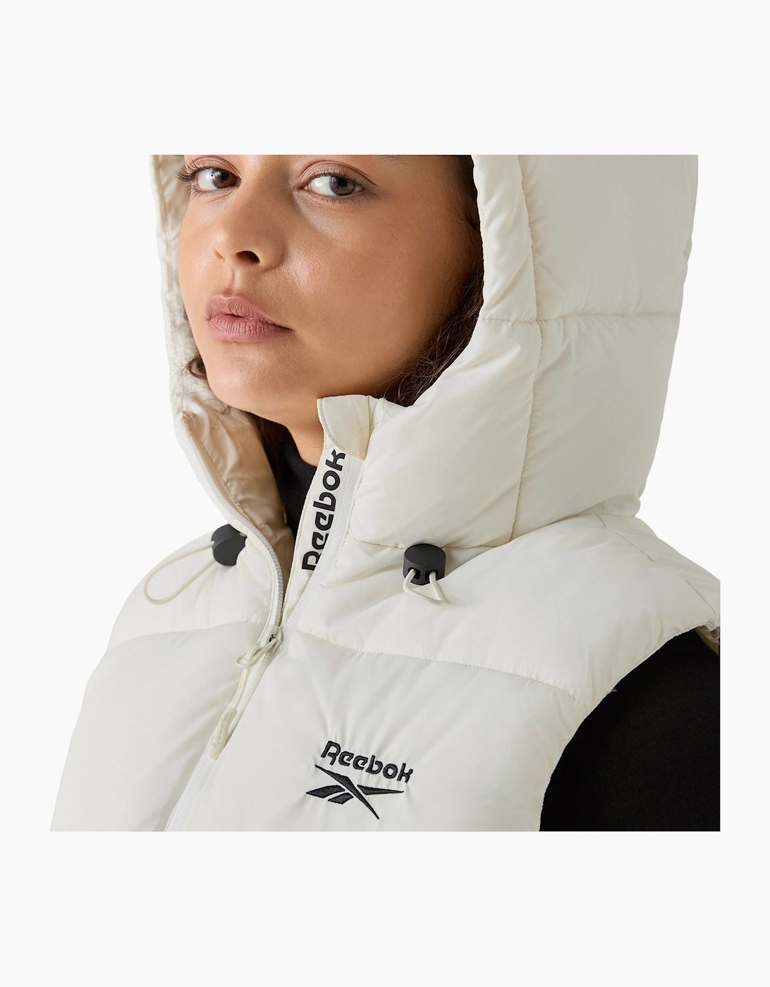 Rayna Hooded Puffer Gilet - Chalk