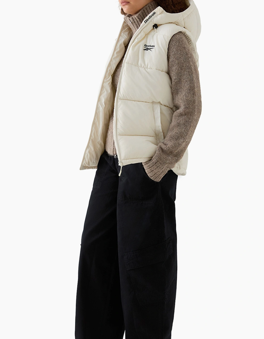 Rayna Hooded Puffer Gilet - Chalk
