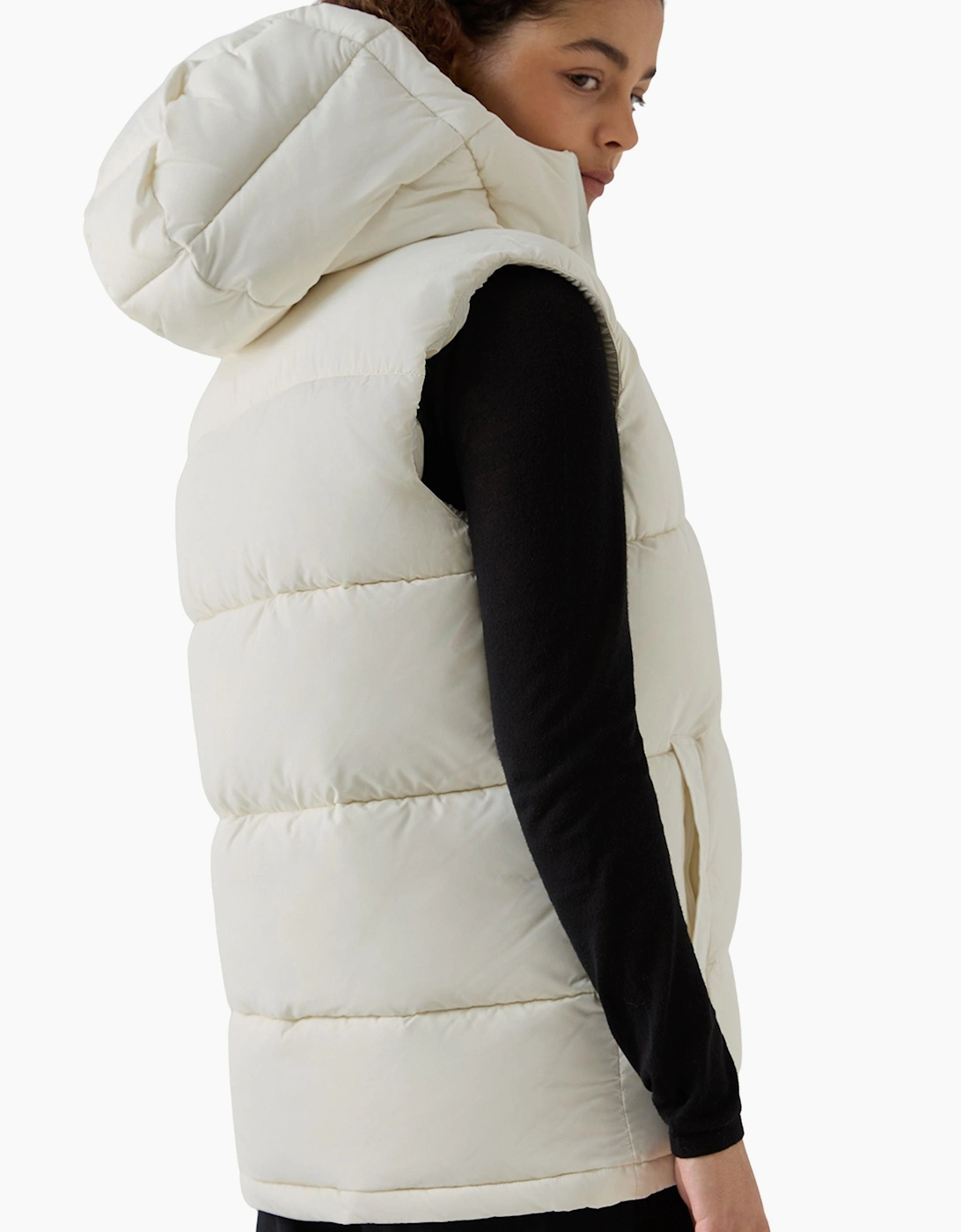 Rayna Hooded Puffer Gilet - Chalk