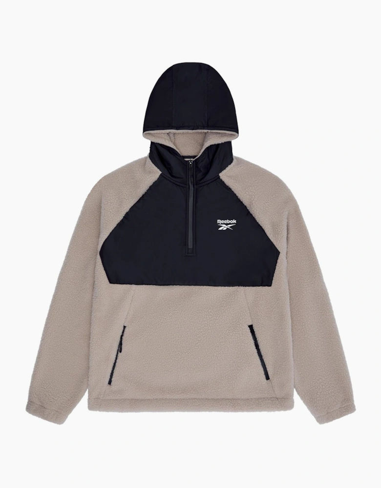 Osgood Hooded Sherpa Fleece - Beige/Black