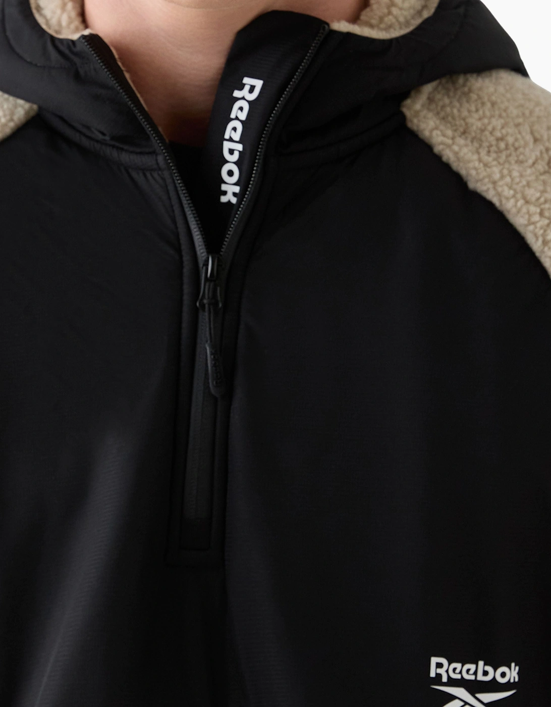 Osgood Hooded Sherpa Fleece - Beige/Black