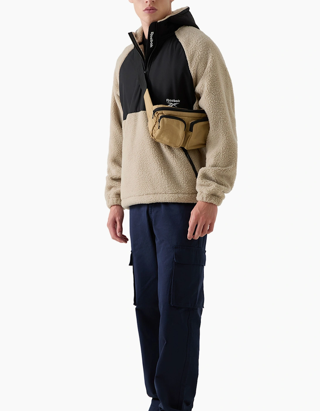 Osgood Hooded Sherpa Fleece - Beige/Black