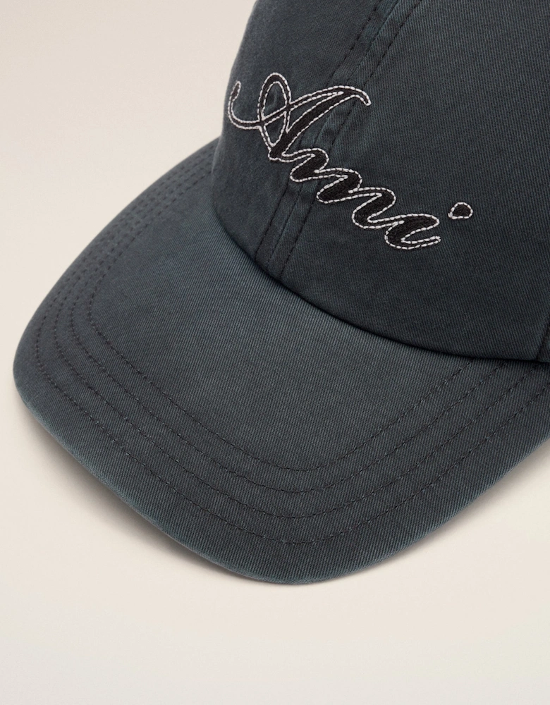 Ami Embroidery Cap Washed Black