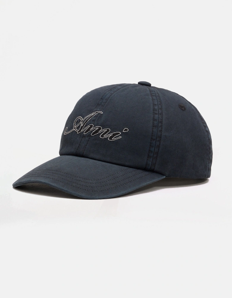 Ami Embroidery Cap Washed Black