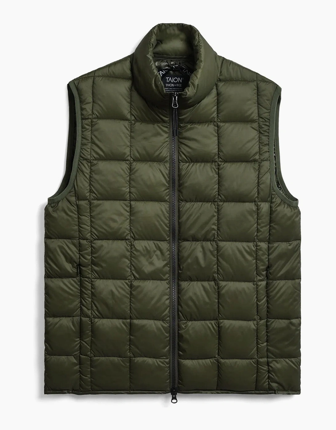 Taion Men's TAION Original High Neck Down Vest - Green