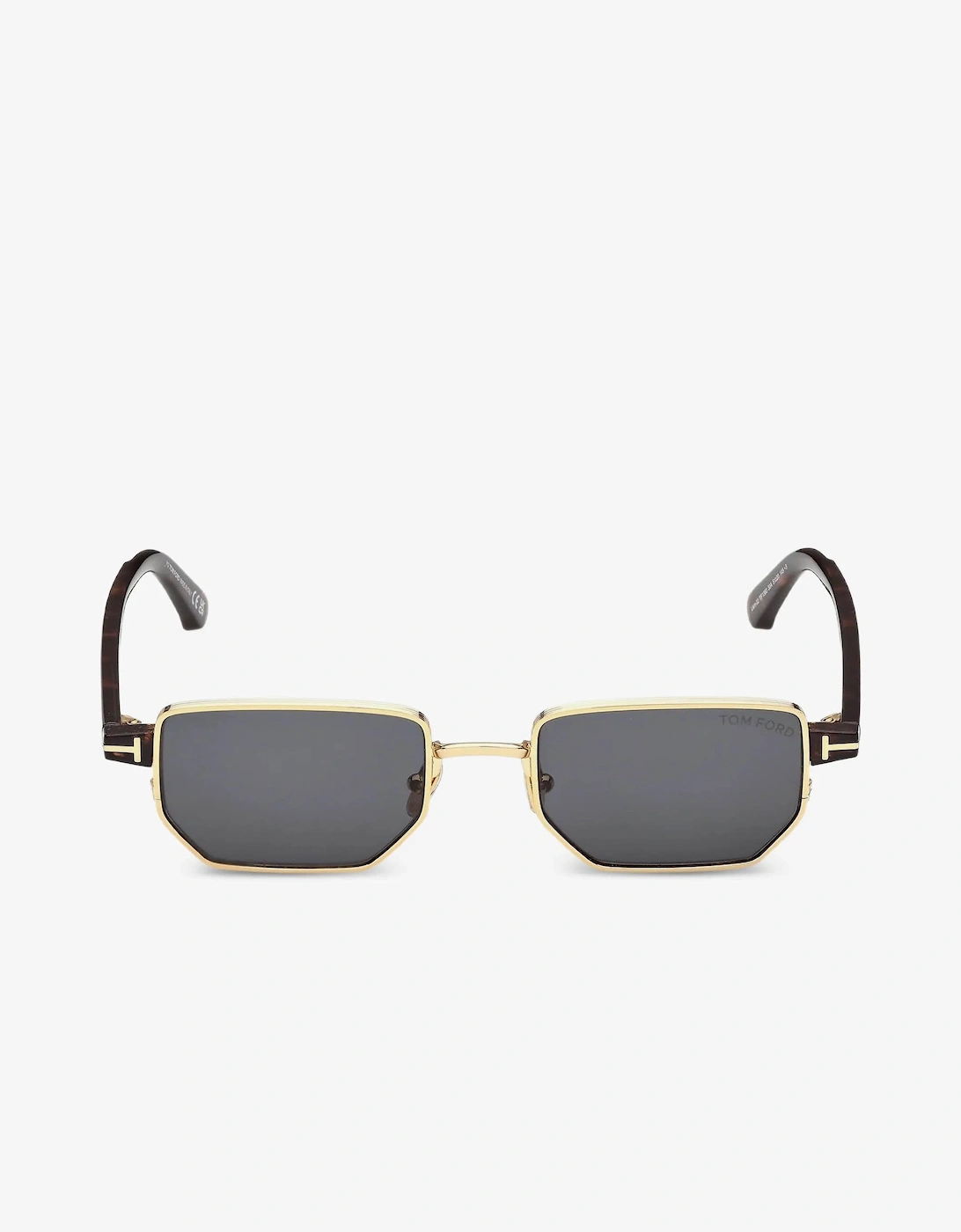 Liam Geometric Frame Sunglasses Gold