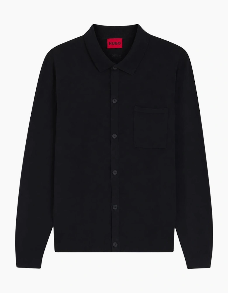 San-Jordan-CV Button Up Navy Knit Cardigan