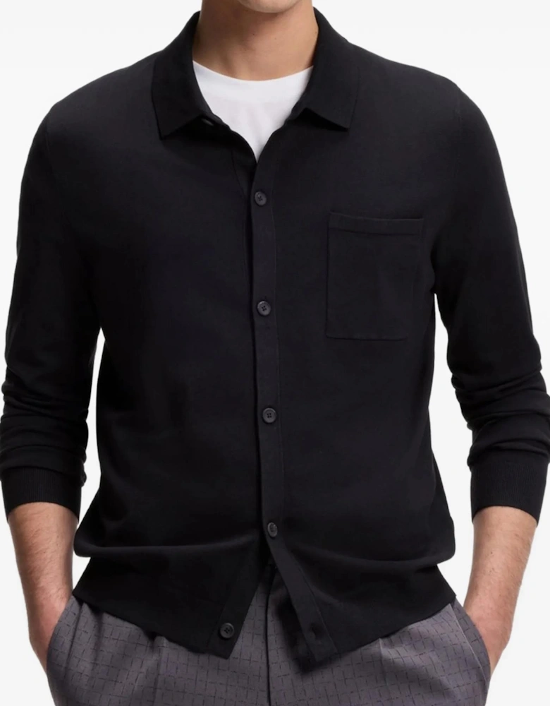 San-Jordan-CV Button Up Navy Knit Cardigan