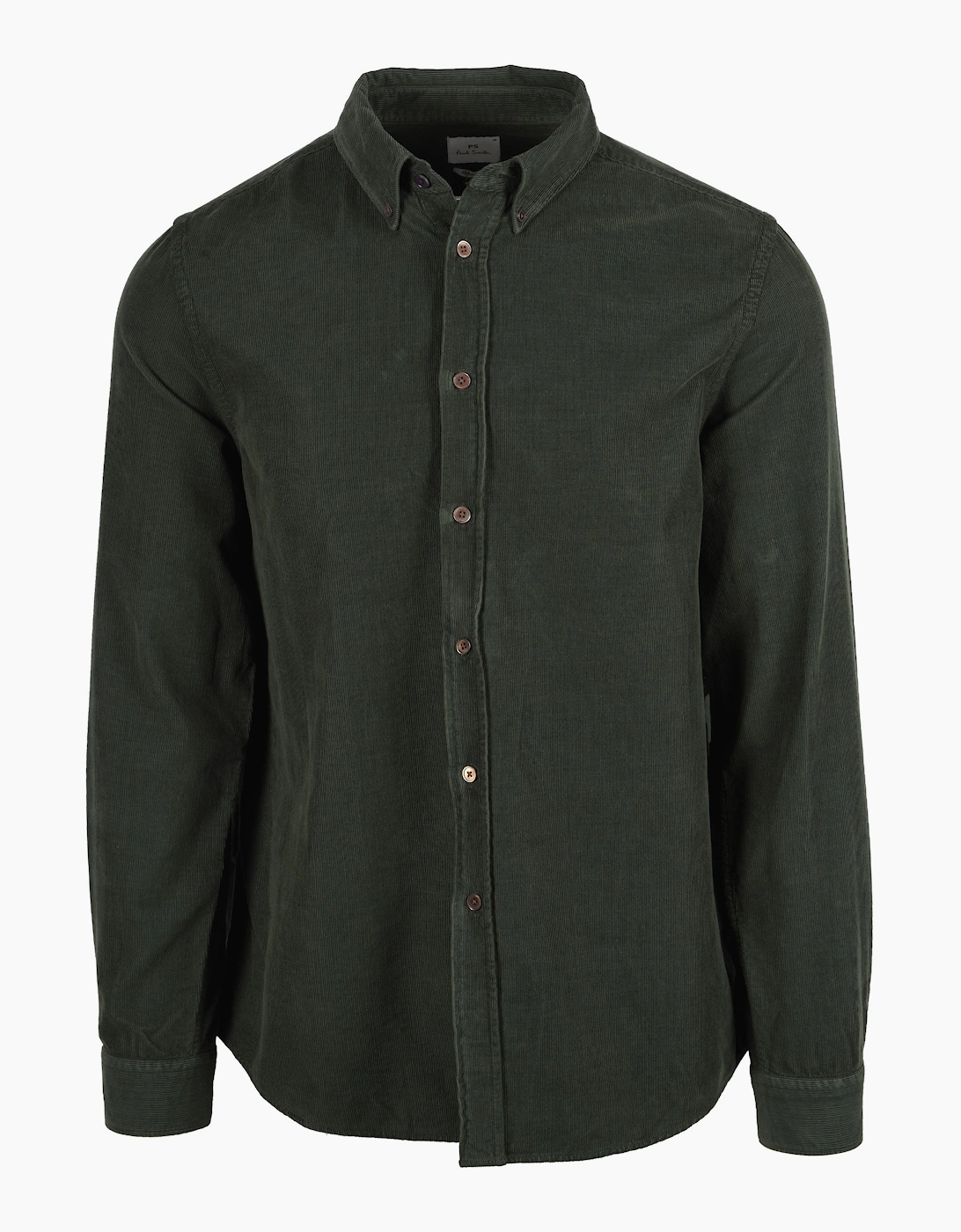 PAUL SMITH LS REGULAR FIT CORD SHIRT GREEN