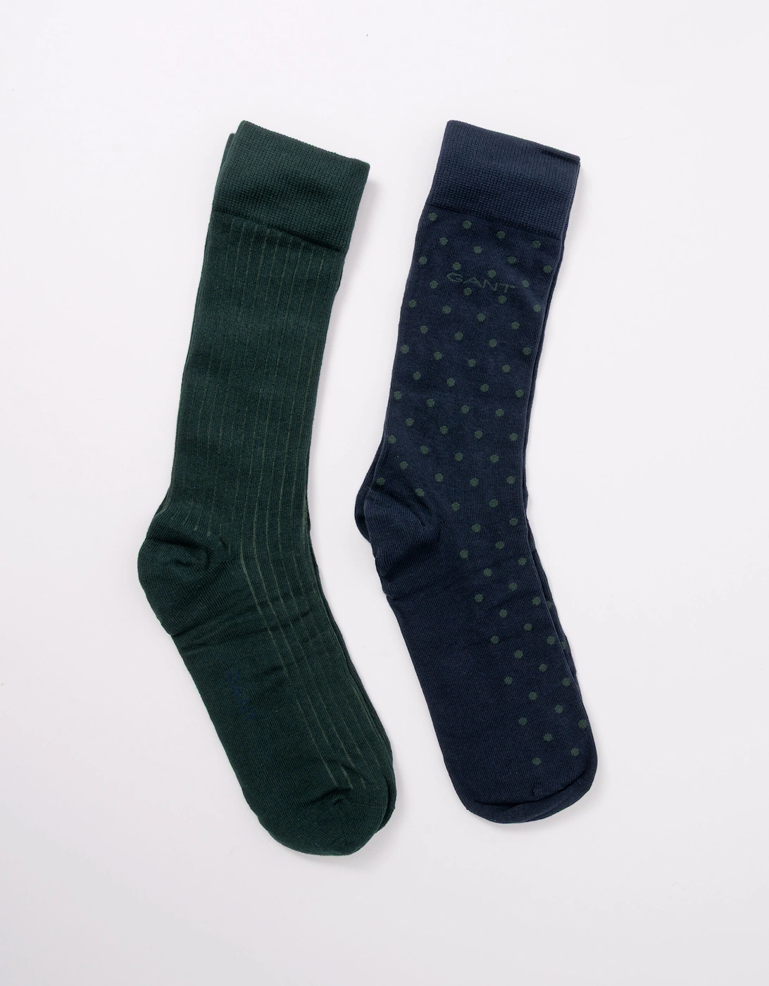 GANT Mens Dot And Rib 2-Pack Sock Gift Box - 433 Evening Blue