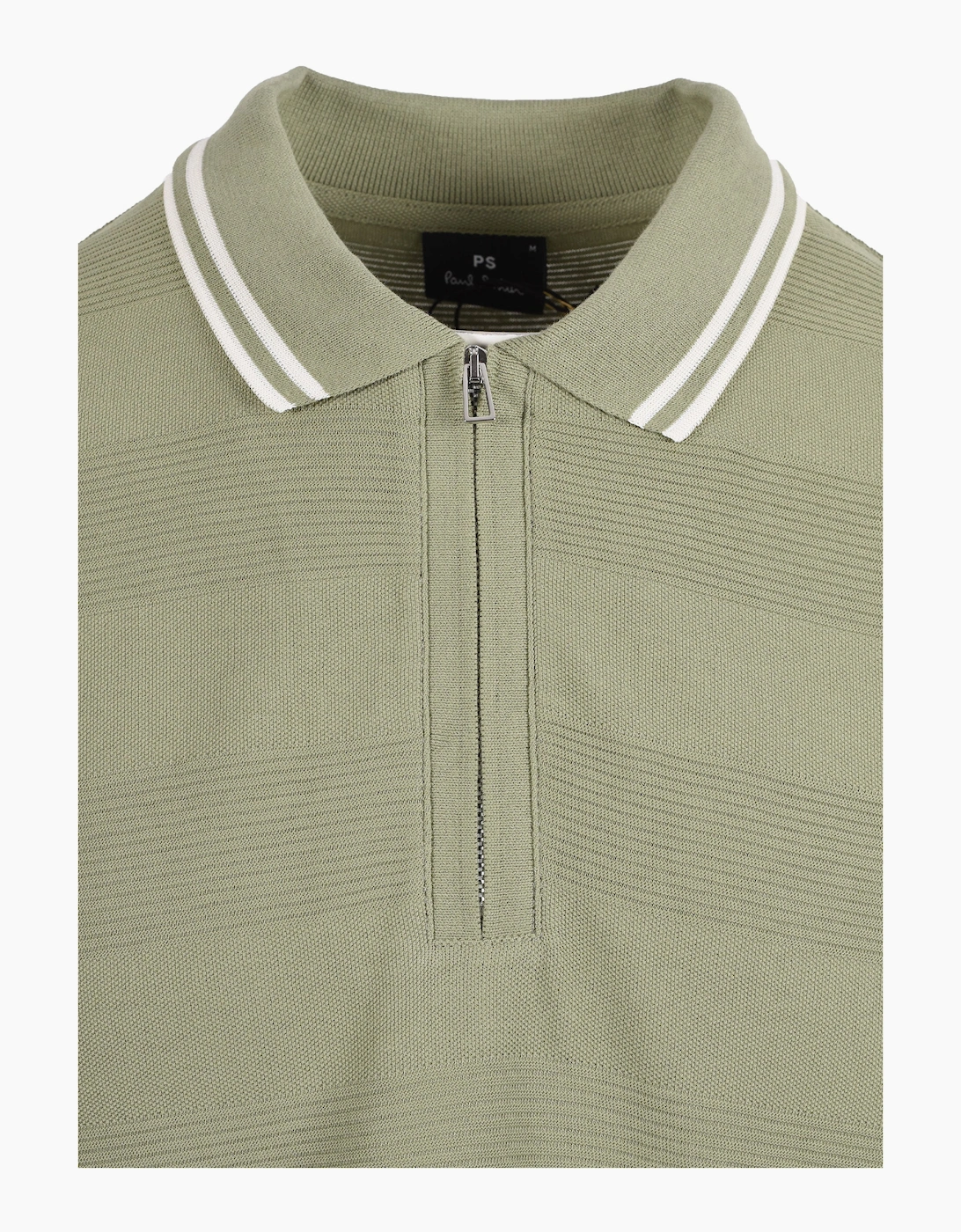 PAUL SMITH REG FIT ZIP POLO GREEN