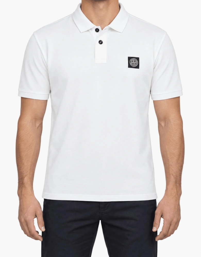 Stone Island Compass Badge Polo T-Shirt Slim Fit White