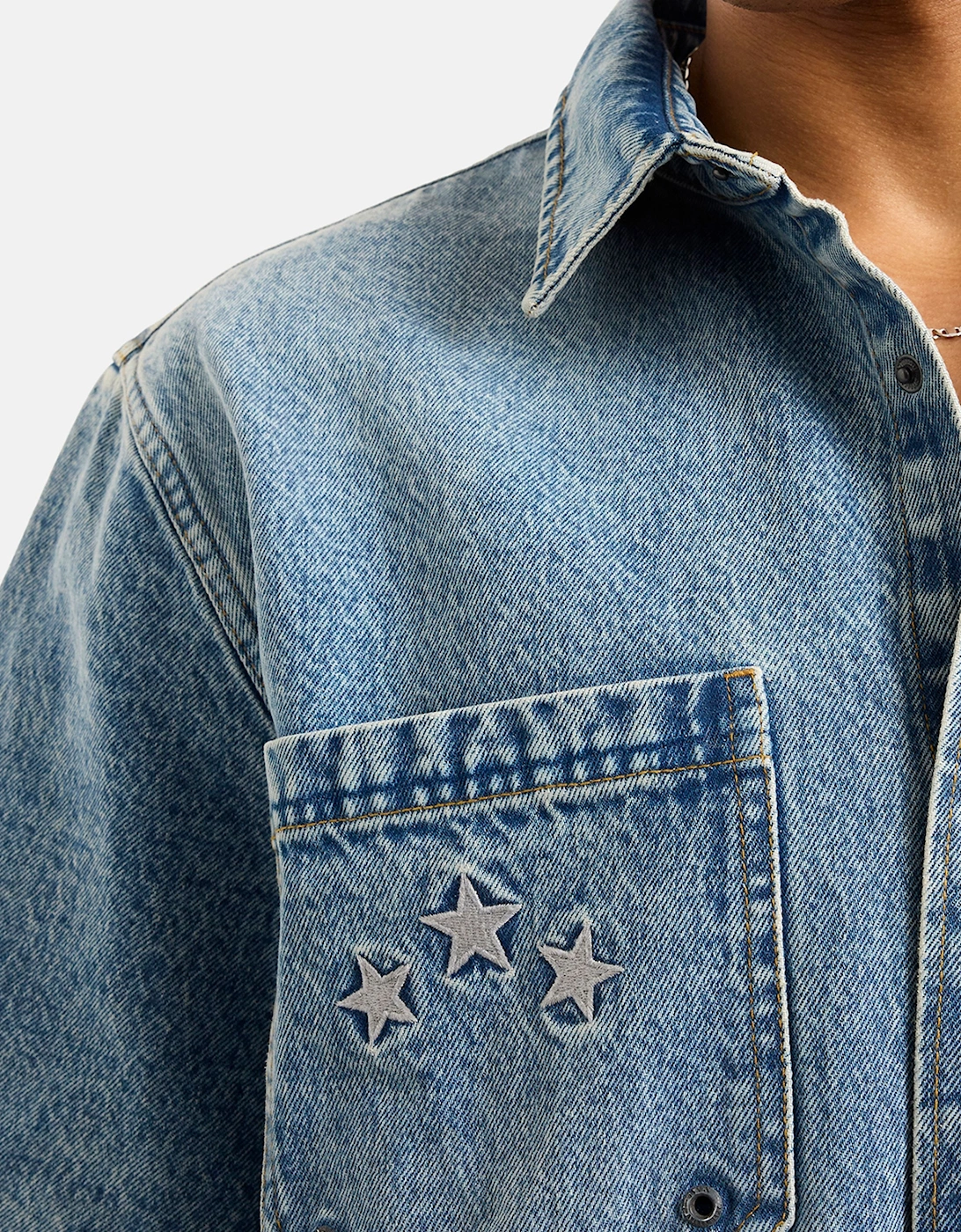 Cruise Denim Shirt - Mid Denim Blue