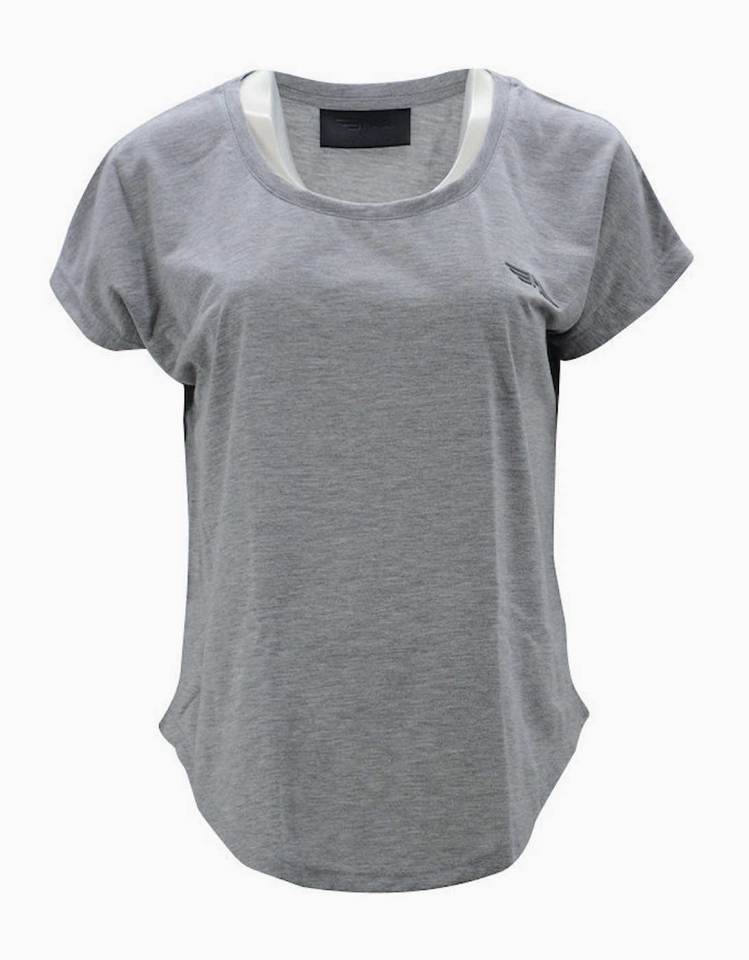 BAA 16 Womens Oversized T Shirt Cami Stretchy Plain Grey Vest Gym Workout Blouse
