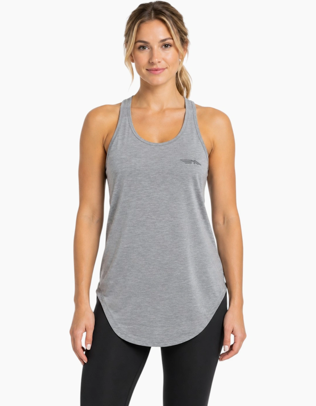 BAA 17 Womens Tank Tops Plain Cami Stretchy Vest Gym Workout T Shirt Grey Blouse