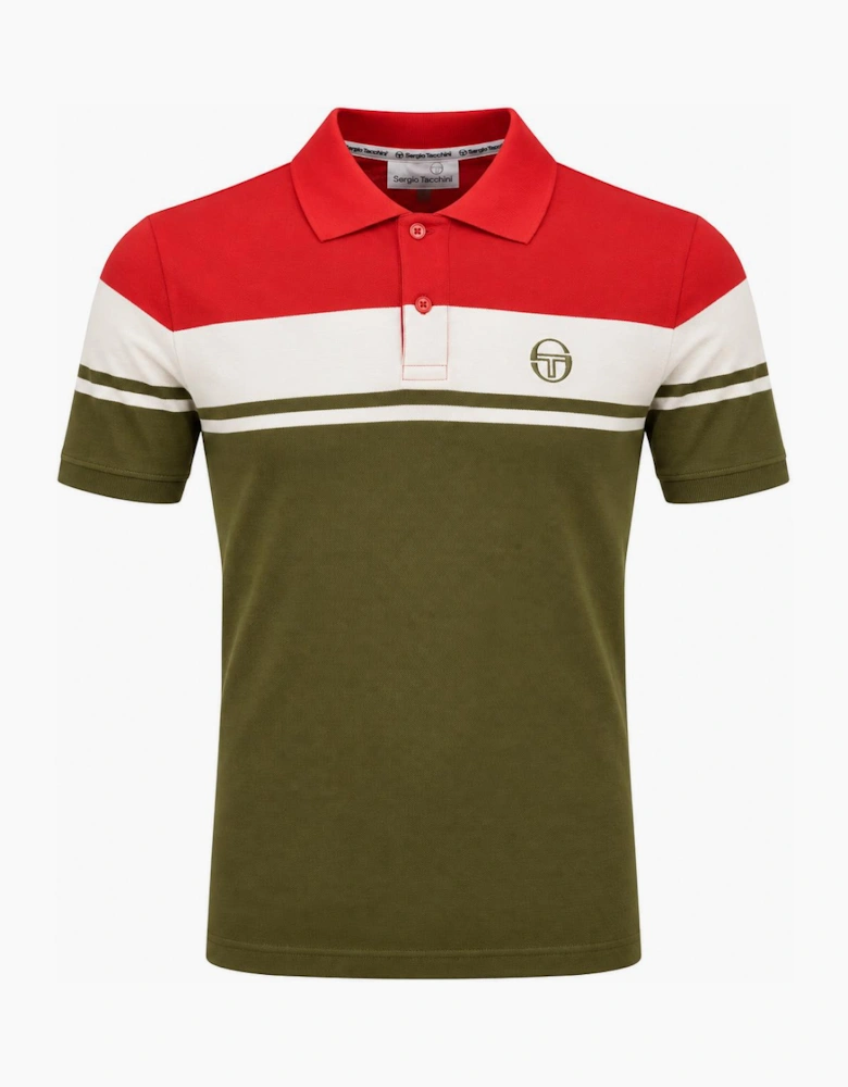 Sergio Tacchini Young Line Polo Shirt Adrenaline Rush/Gardenia/Dark Olive