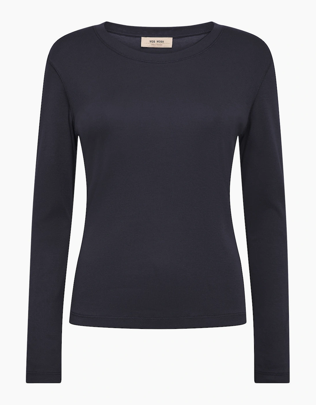 Mali o neck long sleeve tee in salute navy