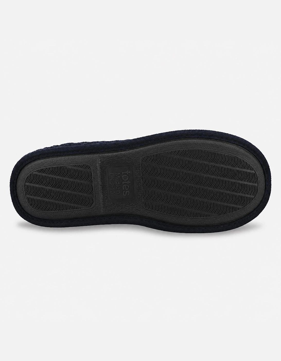 Totes Toasties KNITTED MULE SLIPPERS Mens Mules Navy