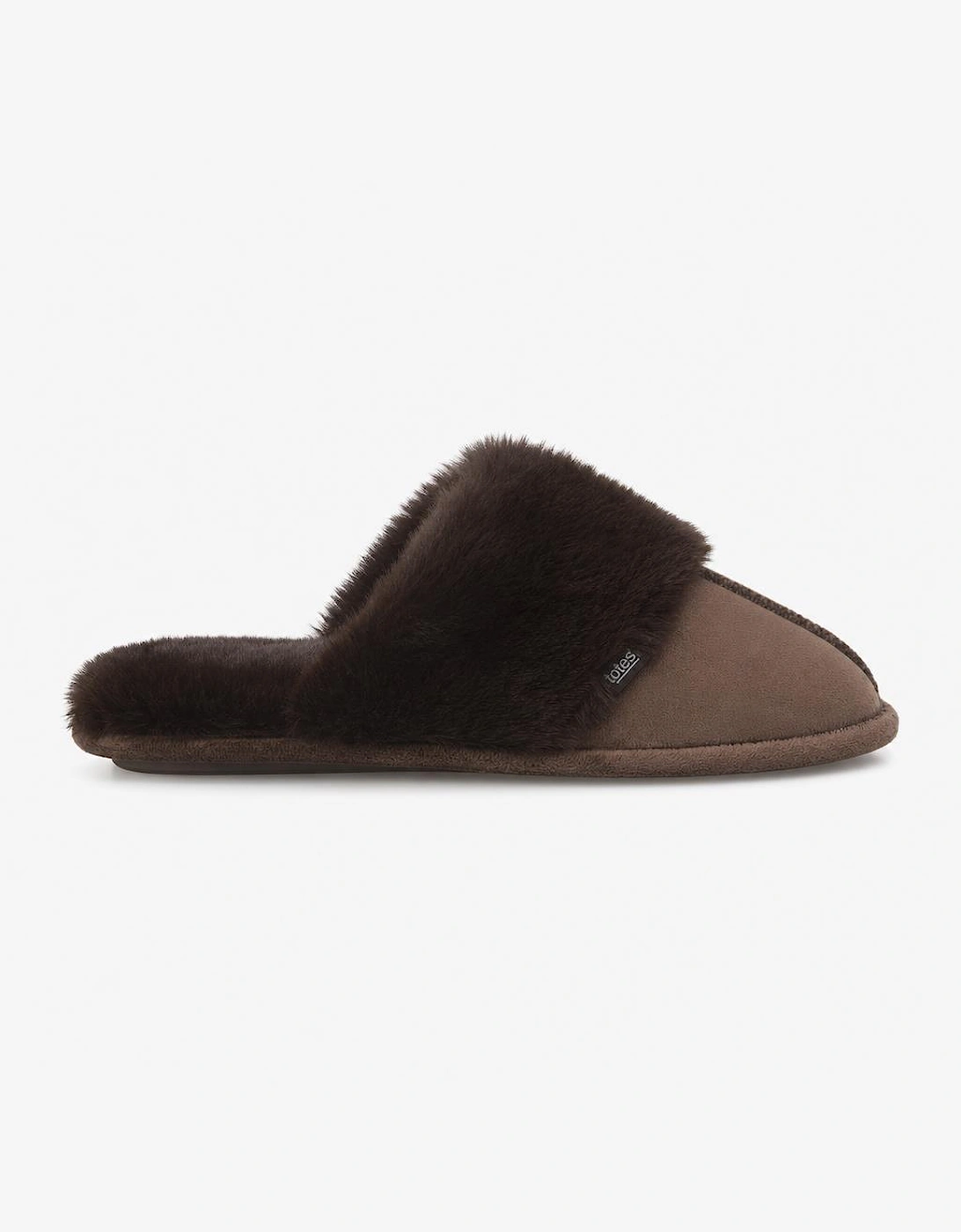 Totes Toasties VELOUR MULE SLIPPERS Womens Mules Chocolate