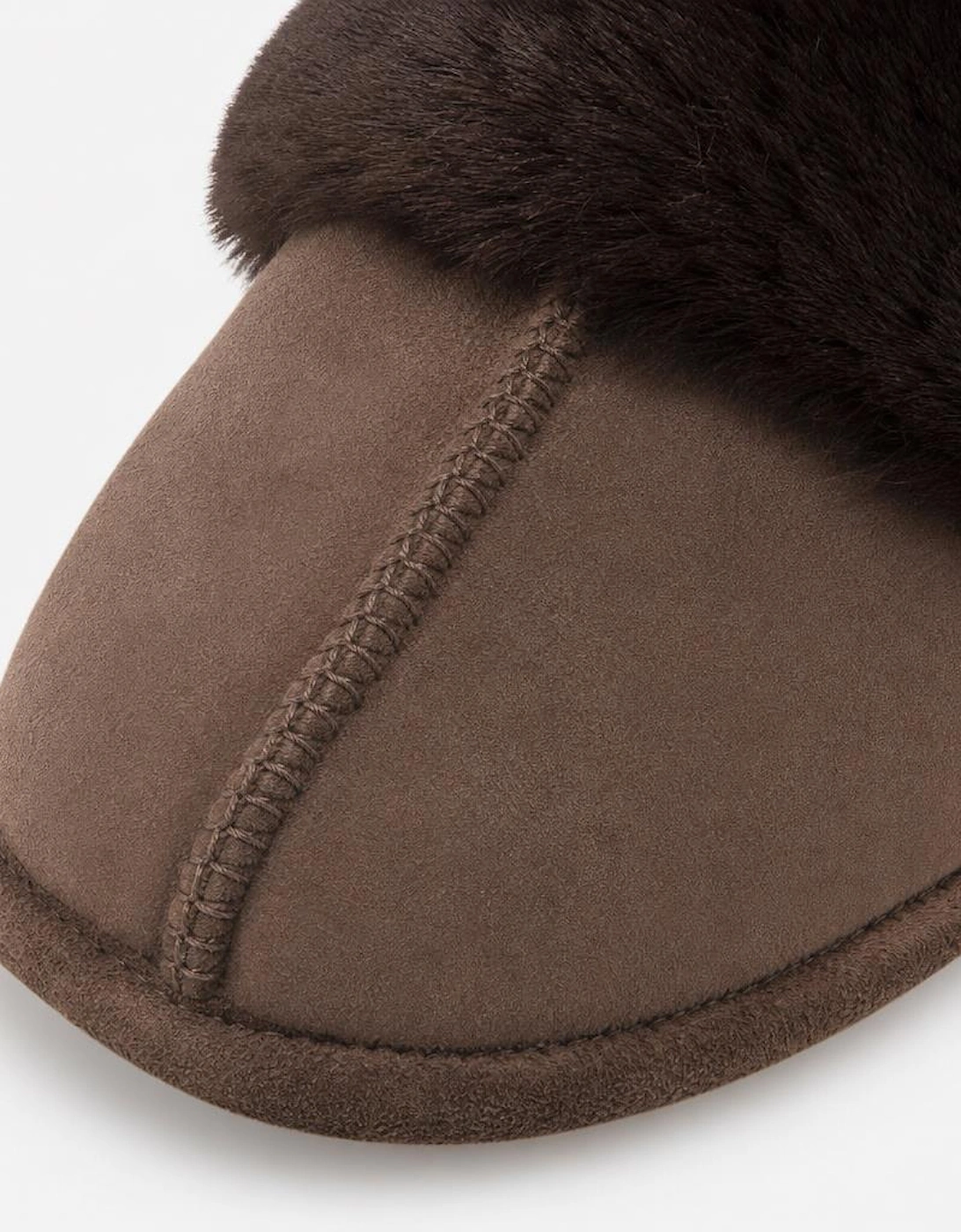 Totes Toasties VELOUR MULE SLIPPERS Womens Mules Chocolate
