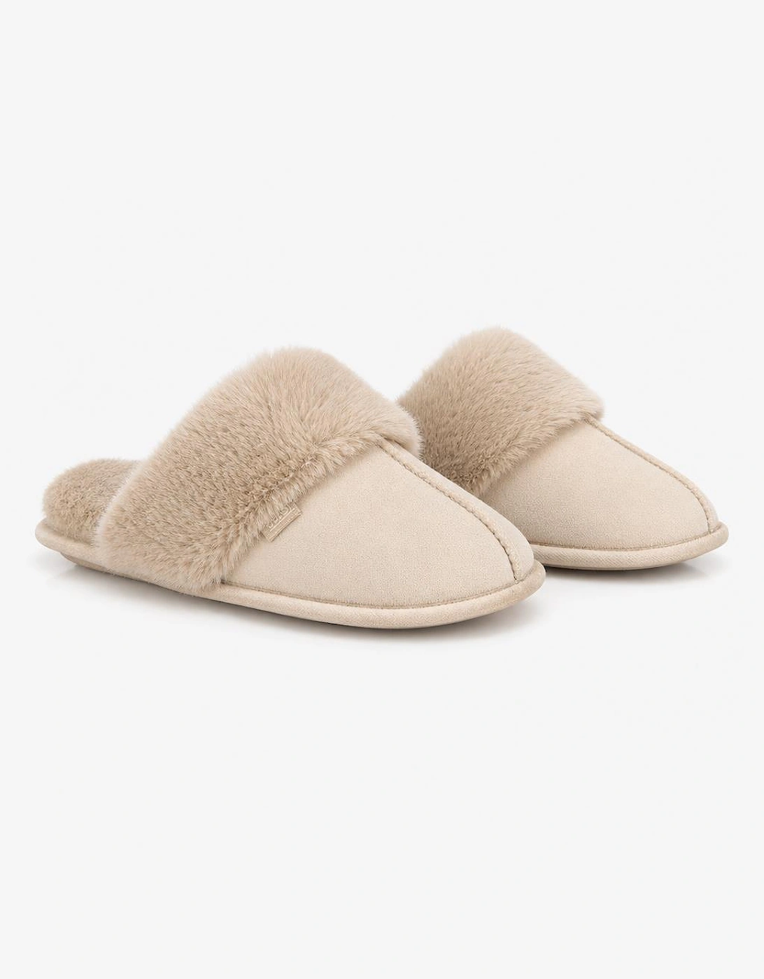 Totes Toasties VELOUR MULE SLIPPERS Womens Mules Natural