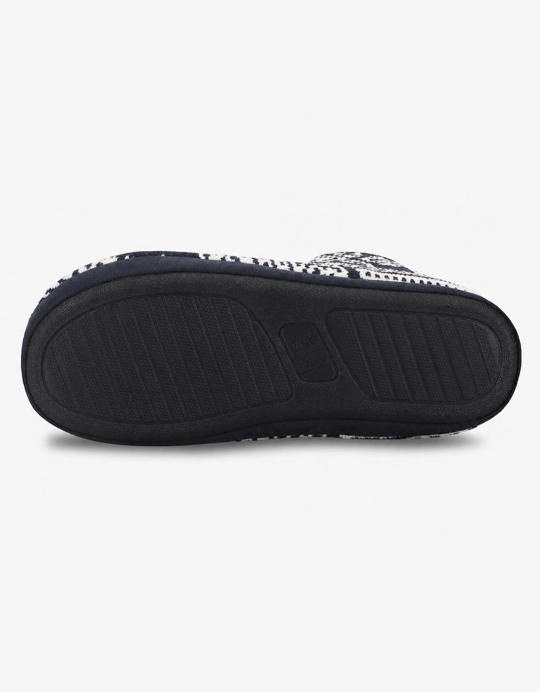 Totes Toasties FAIRISLE BOOT SLIPPER Mens Slipper Boots Navy Fairisle