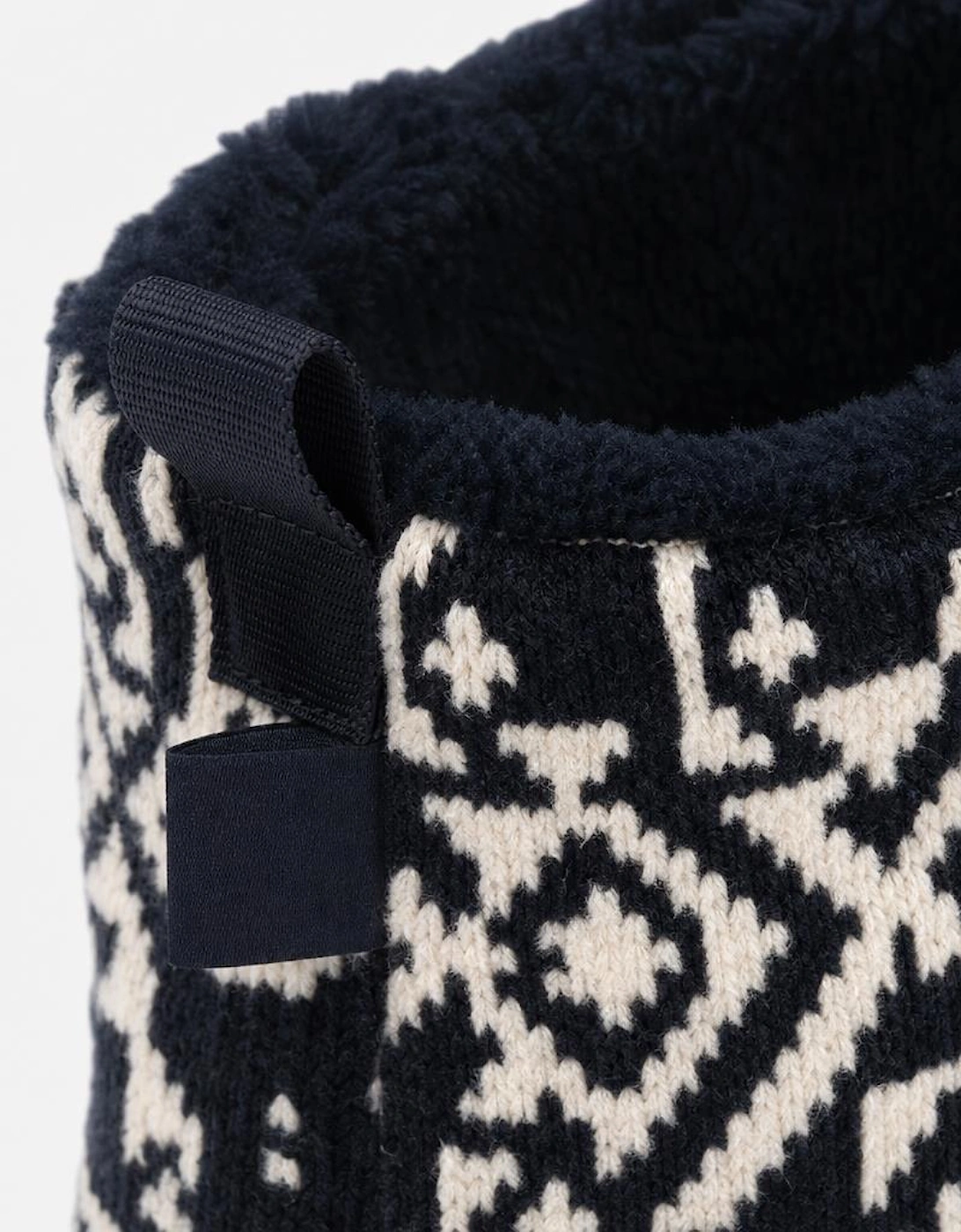 Totes Toasties FAIRISLE BOOT SLIPPER Mens Slipper Boots Navy Fairisle