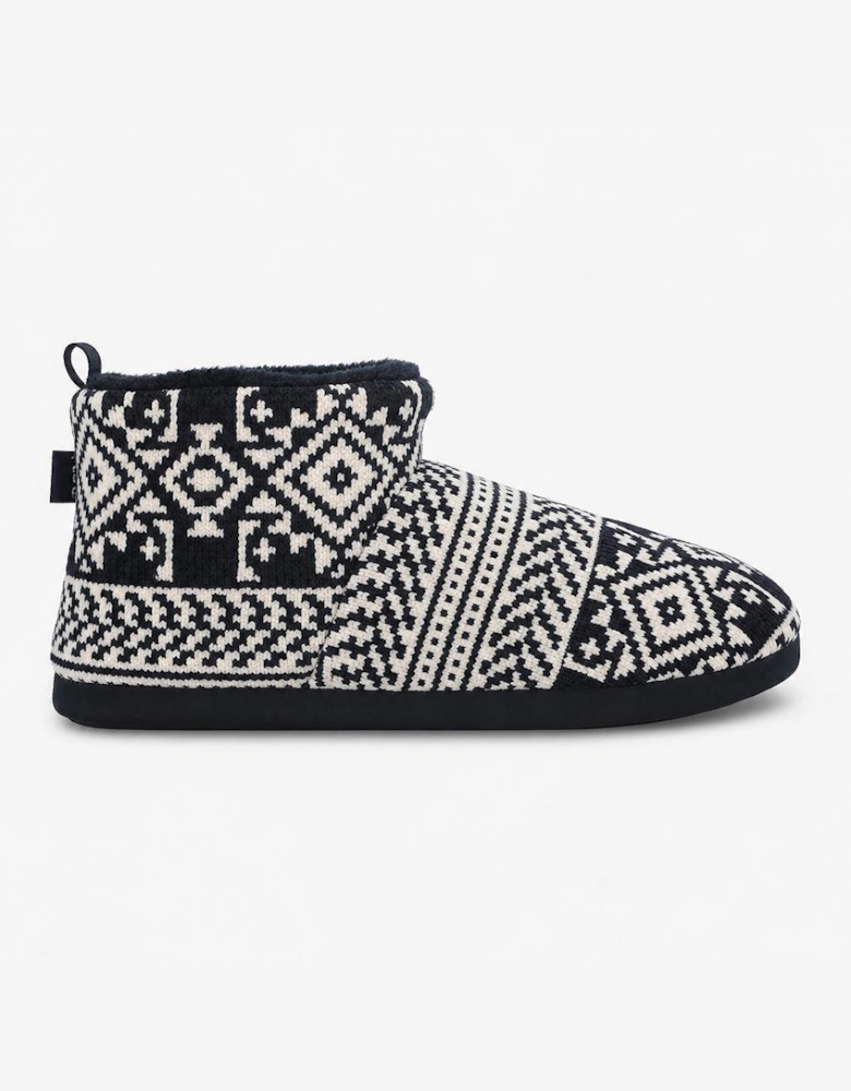 Totes Toasties FAIRISLE BOOT SLIPPER Mens Slipper Boots Navy Fairisle